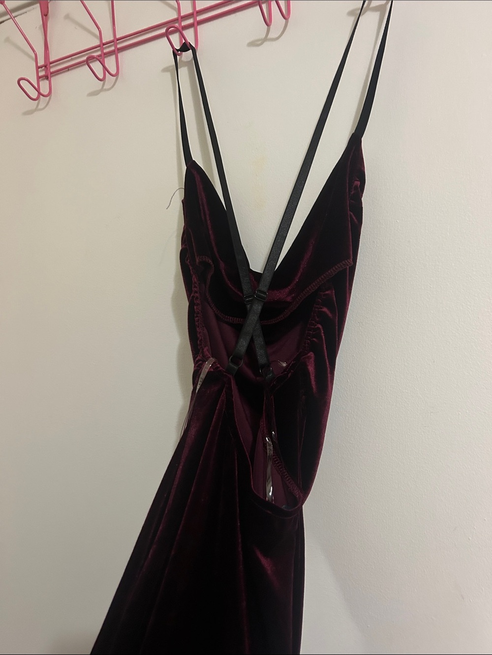 Dolls Kill Wine Velvet Cowl Slip Maxi Dress - Picture 2 of 3